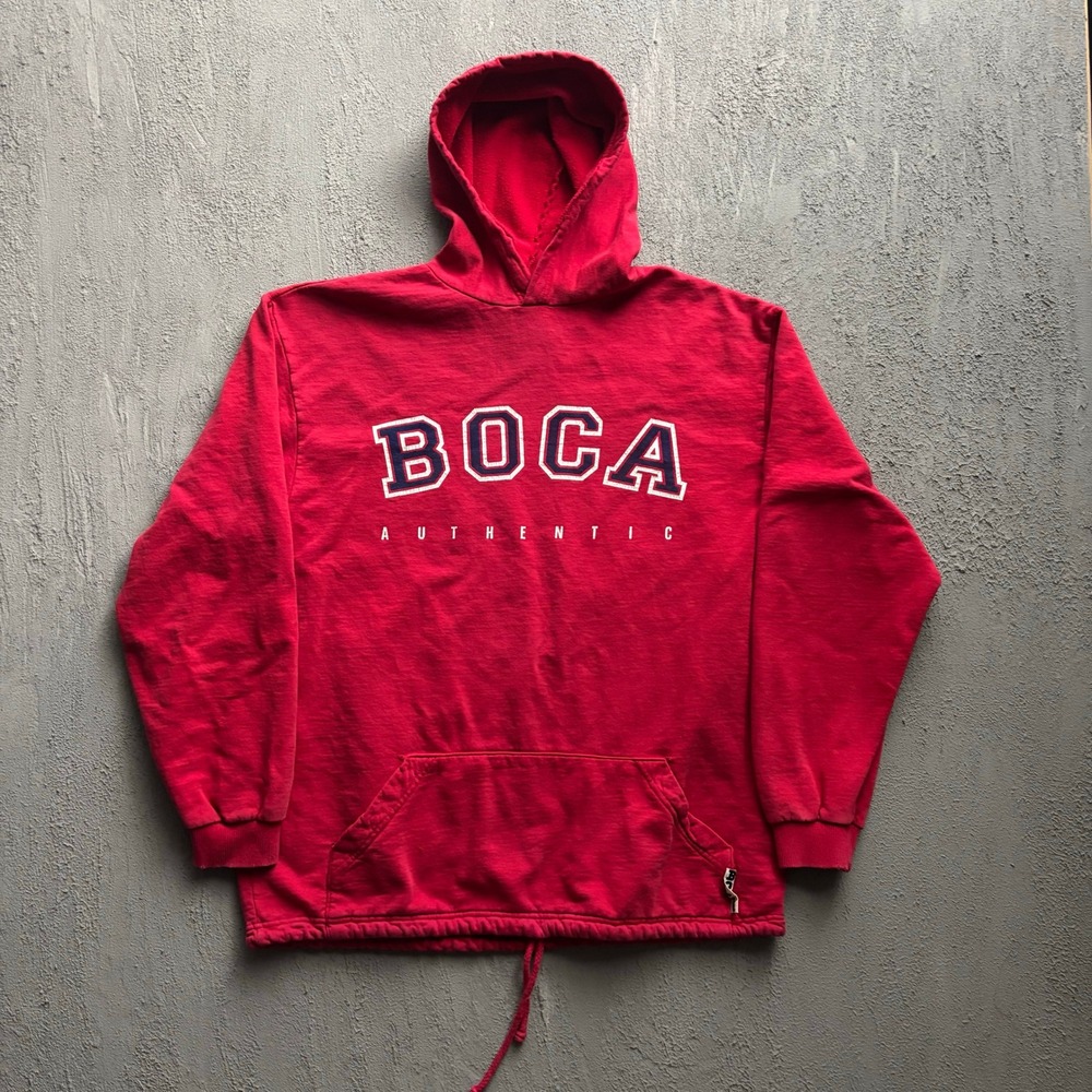 Vintage Boca Authentic Pullover Hoodie Mens Large Red 90s Boca Authentic
